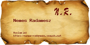 Nemes Radamesz névjegykártya